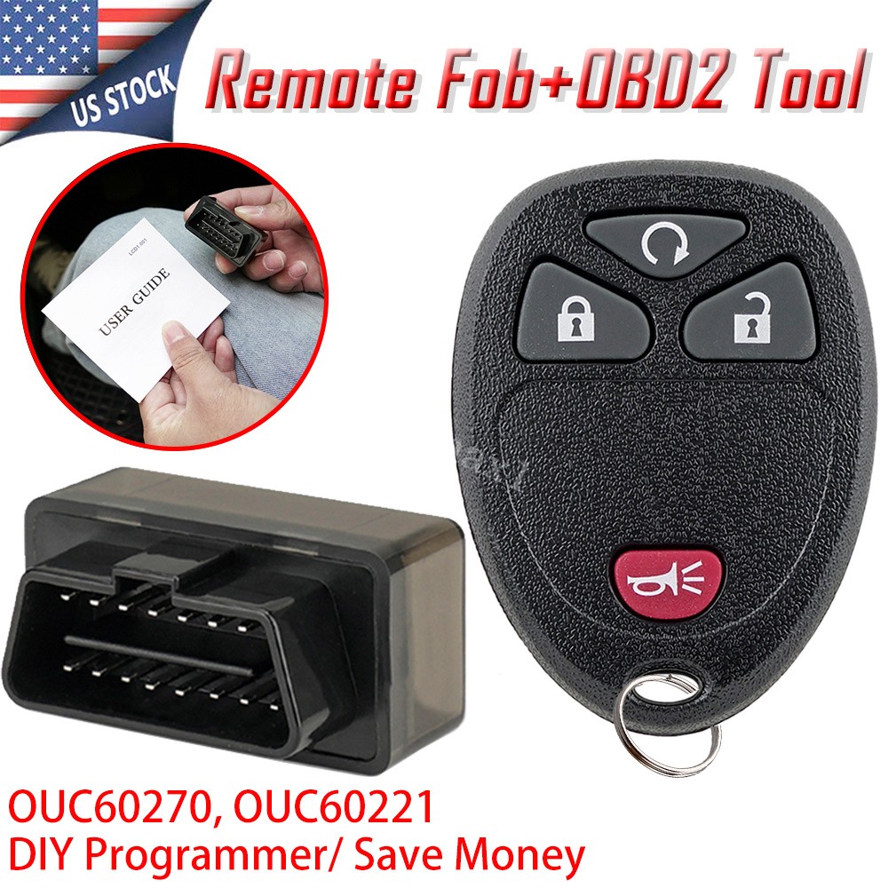 Remote Key Fob 4 Button + Programmer for Chevrolet Silverado 1500 2500 2011-2013