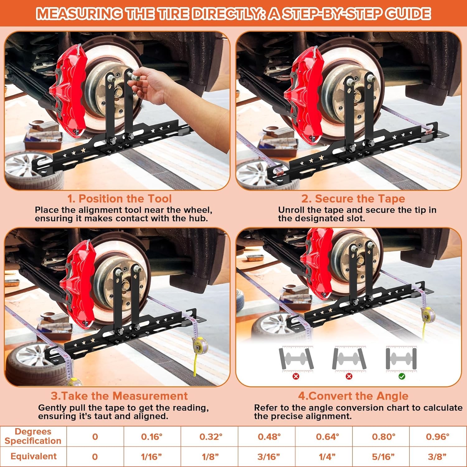 2 PCS Wheel Toe Alignment Tool Plate Automotive Wheel Alignment Tool – Black