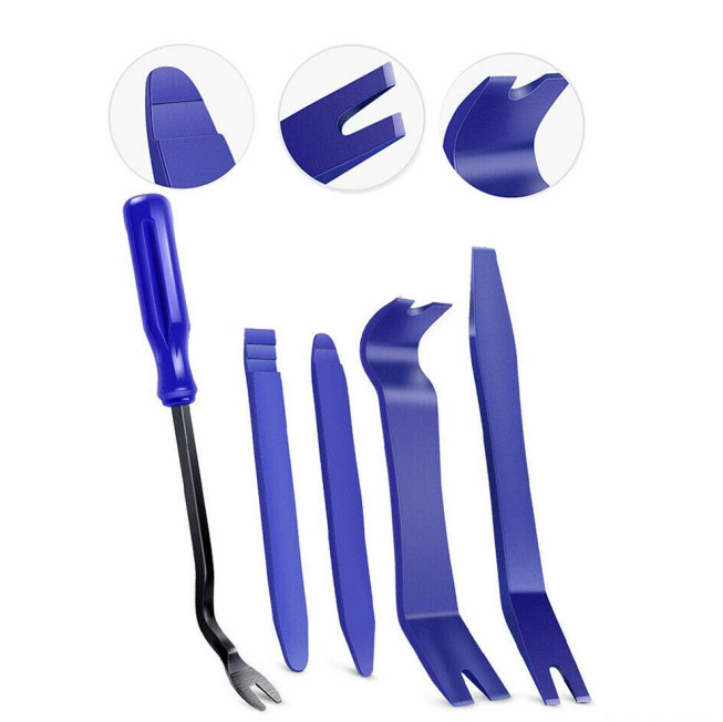 5 Plastic Trim Removal Pry Tool Set for Car Radio Panel Door Dash Clip Fasteners