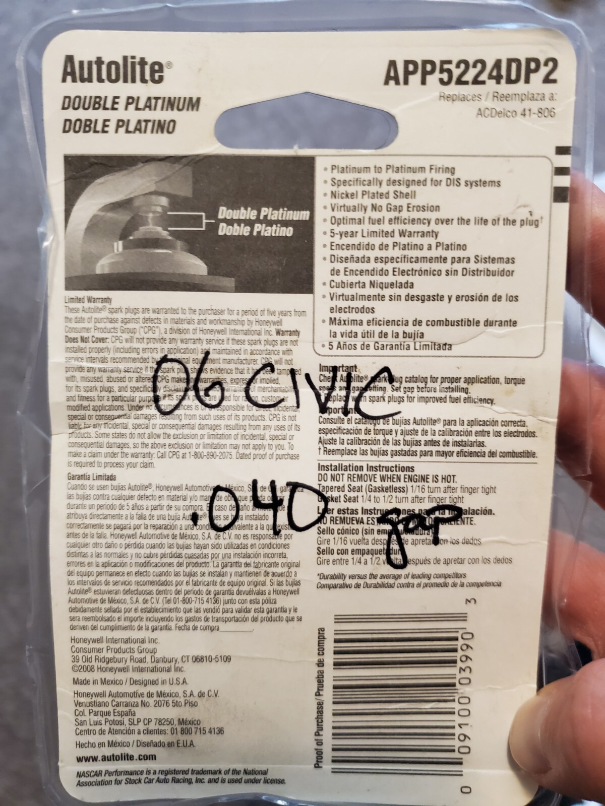 Spark Plug Autolite APP5224