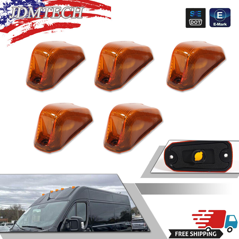 (5) Amber Cab Roof Marker Running Lamps For 2014-23 RAM Promaster 1500 2500 3500