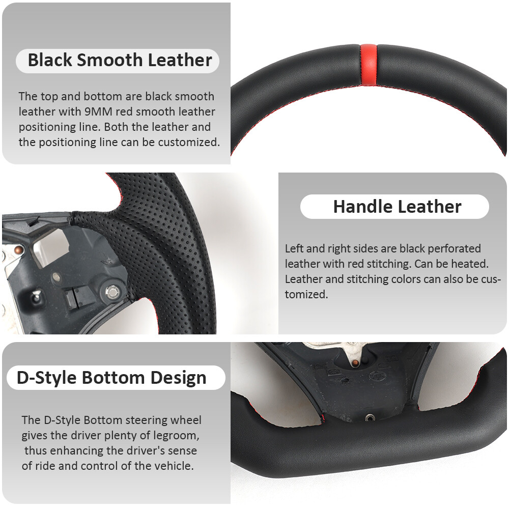 Full Leather Steering Wheel For BMW E90 E92 E93 M3 328i 335i with Paddles Cutout
