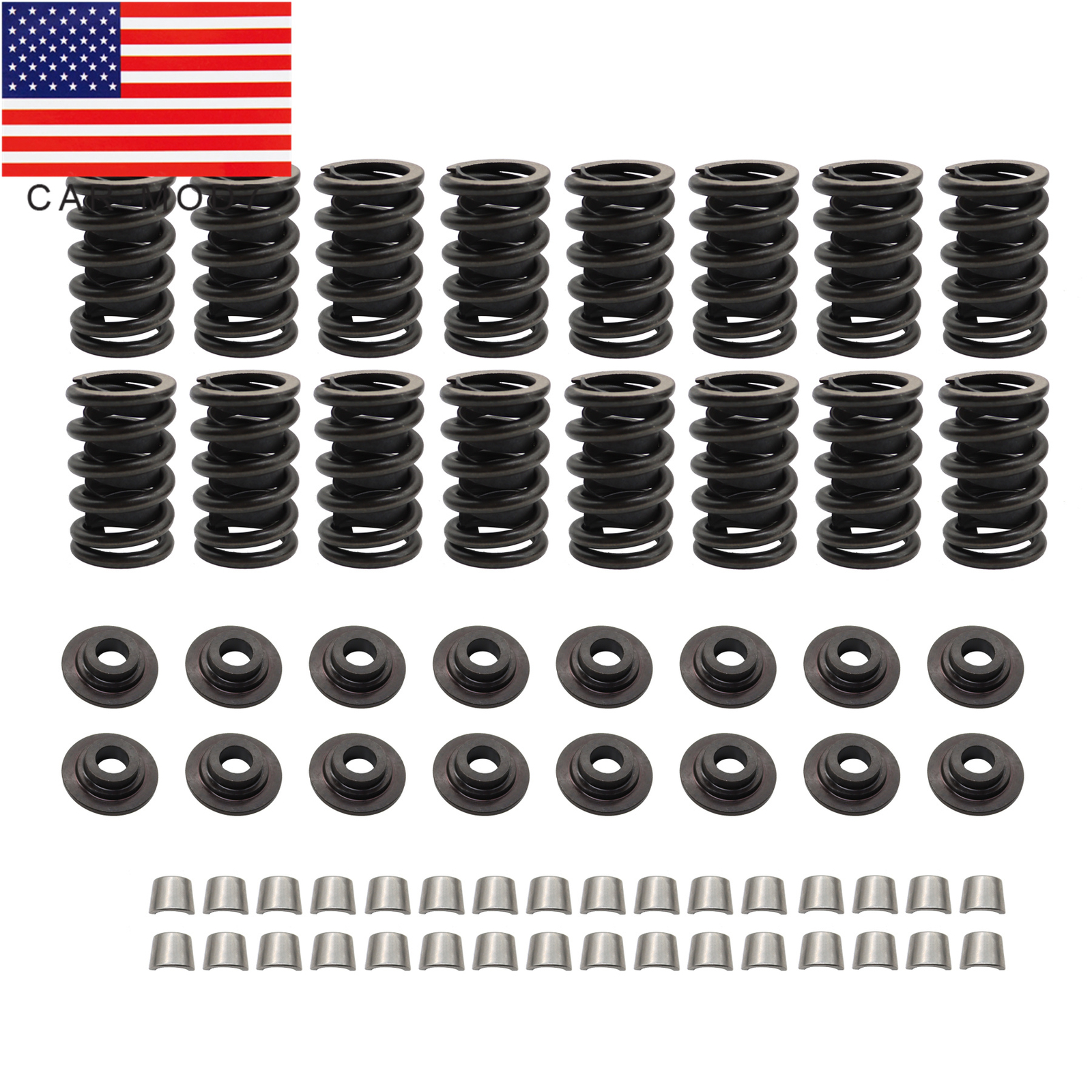 Valve Springs Kit w/ Steel Retainers HD Locks For Chevrolet SBC 327 350 400