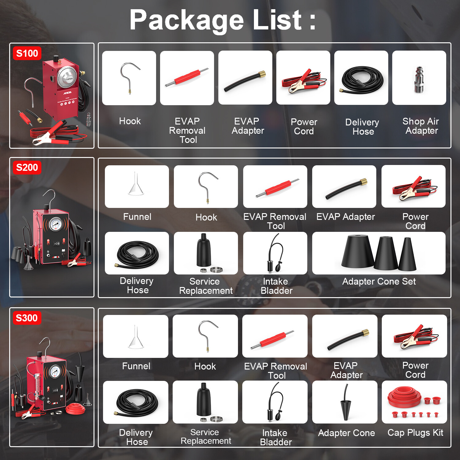 ANCEL S Series Automotive EVAP Smoke Machine for Leaks Test in Vacuum Diagnostic