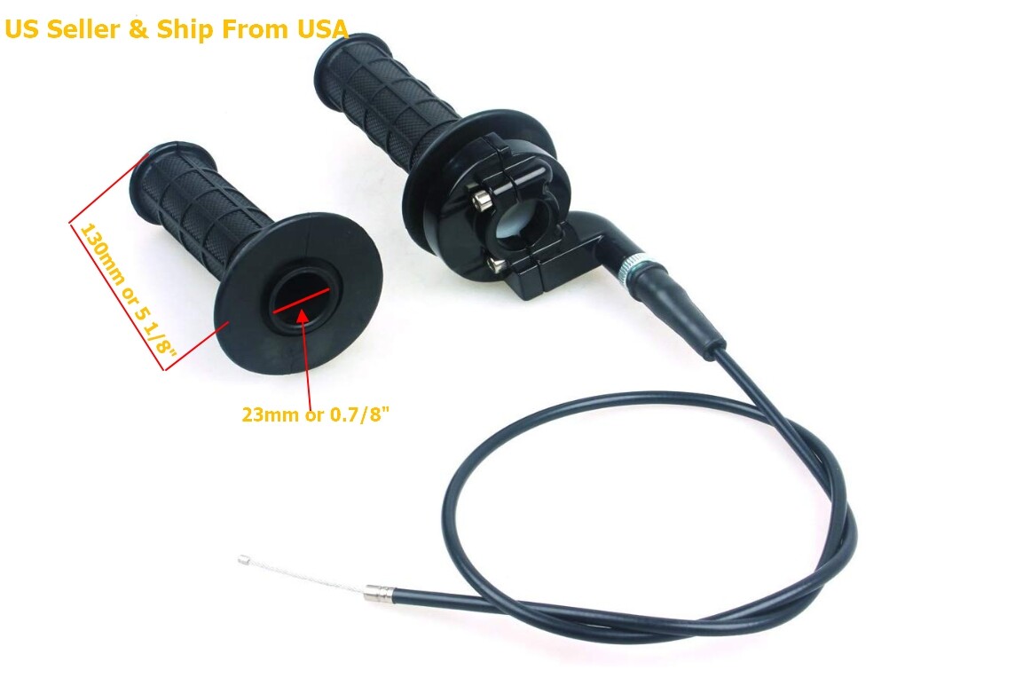 7/8″ Bar Twist Handle Grip Bar Casting & Throttle Cable For Suzuki Motorcycle
