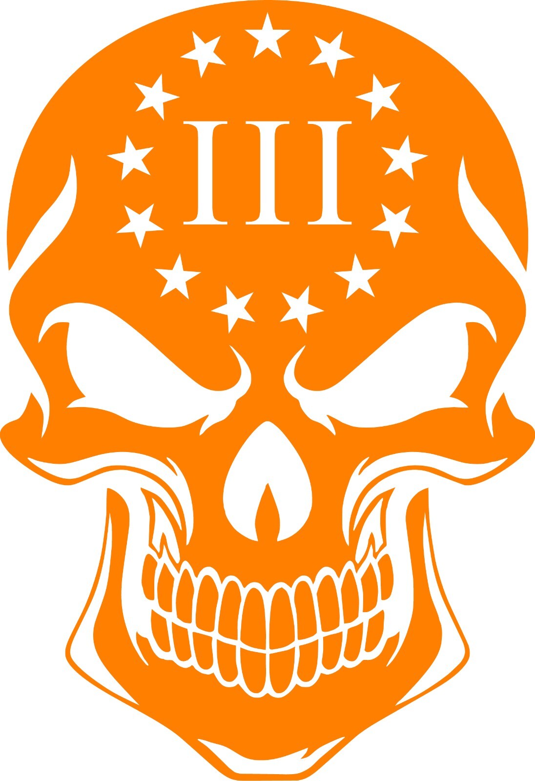 13 Colonies Percenter 3 Logo Solid Skull Vinyl Decal Multiple Colors and Sizes