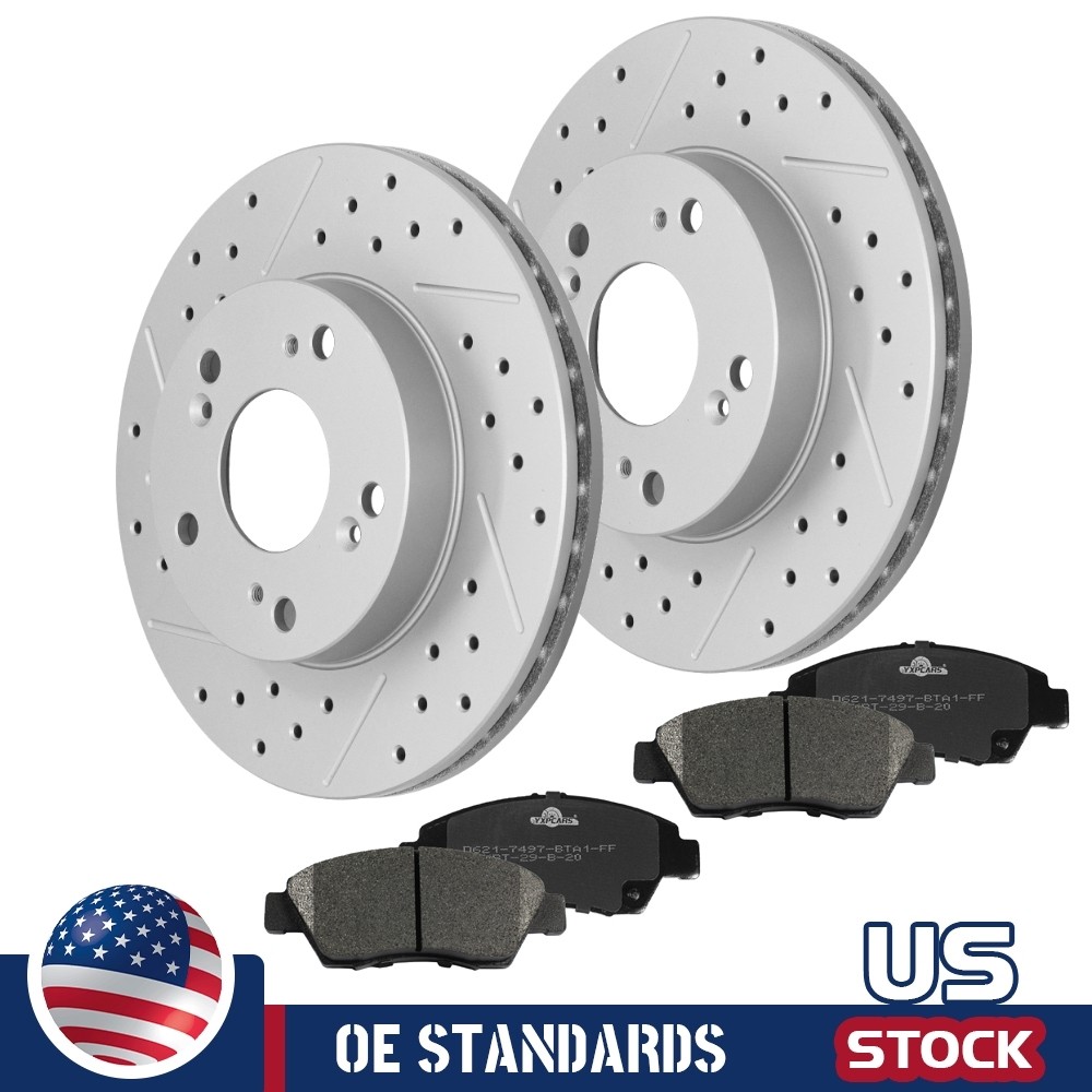 262mm For 2002 – 2006 Acura RSX Front Disc Rotors Ceramic Brake Pads