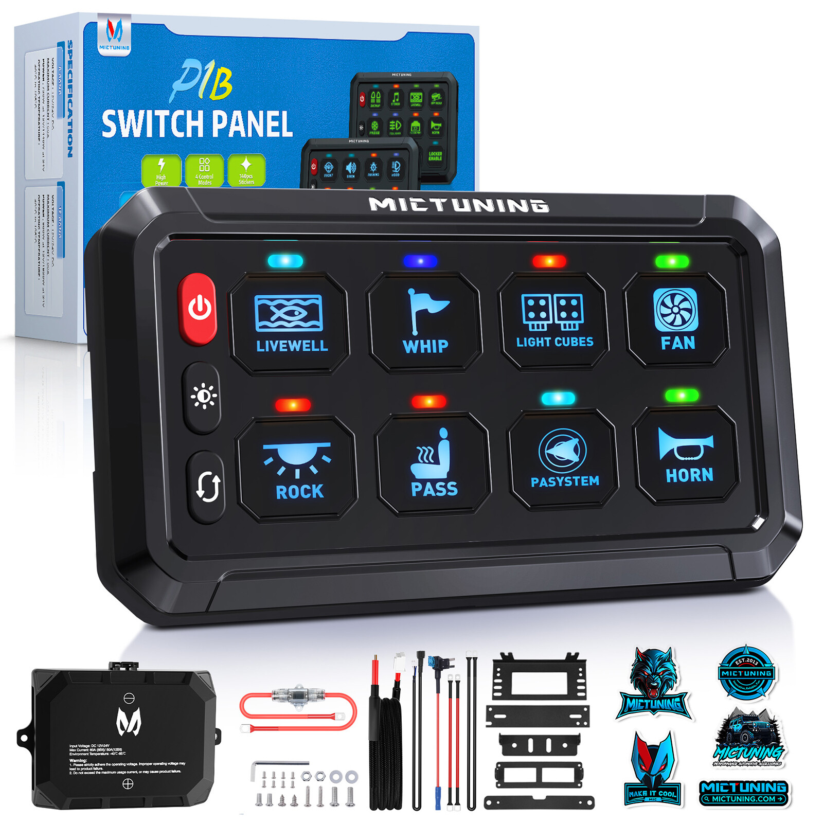 8 Gang Switch Panel,Universal Circuit Control Relay System Box 2 Years Warranty