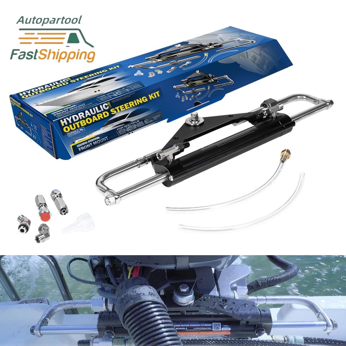 Replaces for Seastar HC4645H 150HP Hydraulic Outboard Steering Cylinder Kit