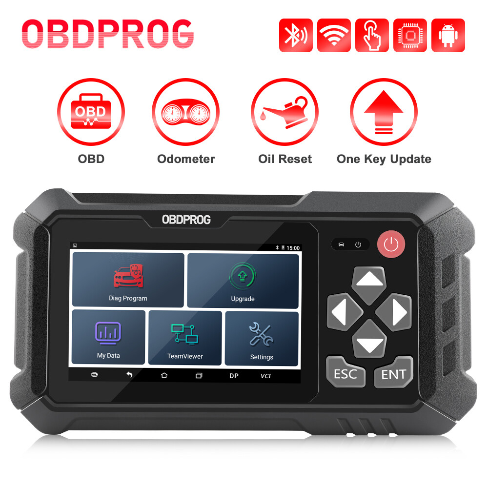 OBDPROG M500 Cluster Mileage Correction Odometer Adjust OBD2 Scanner Oil Reset
