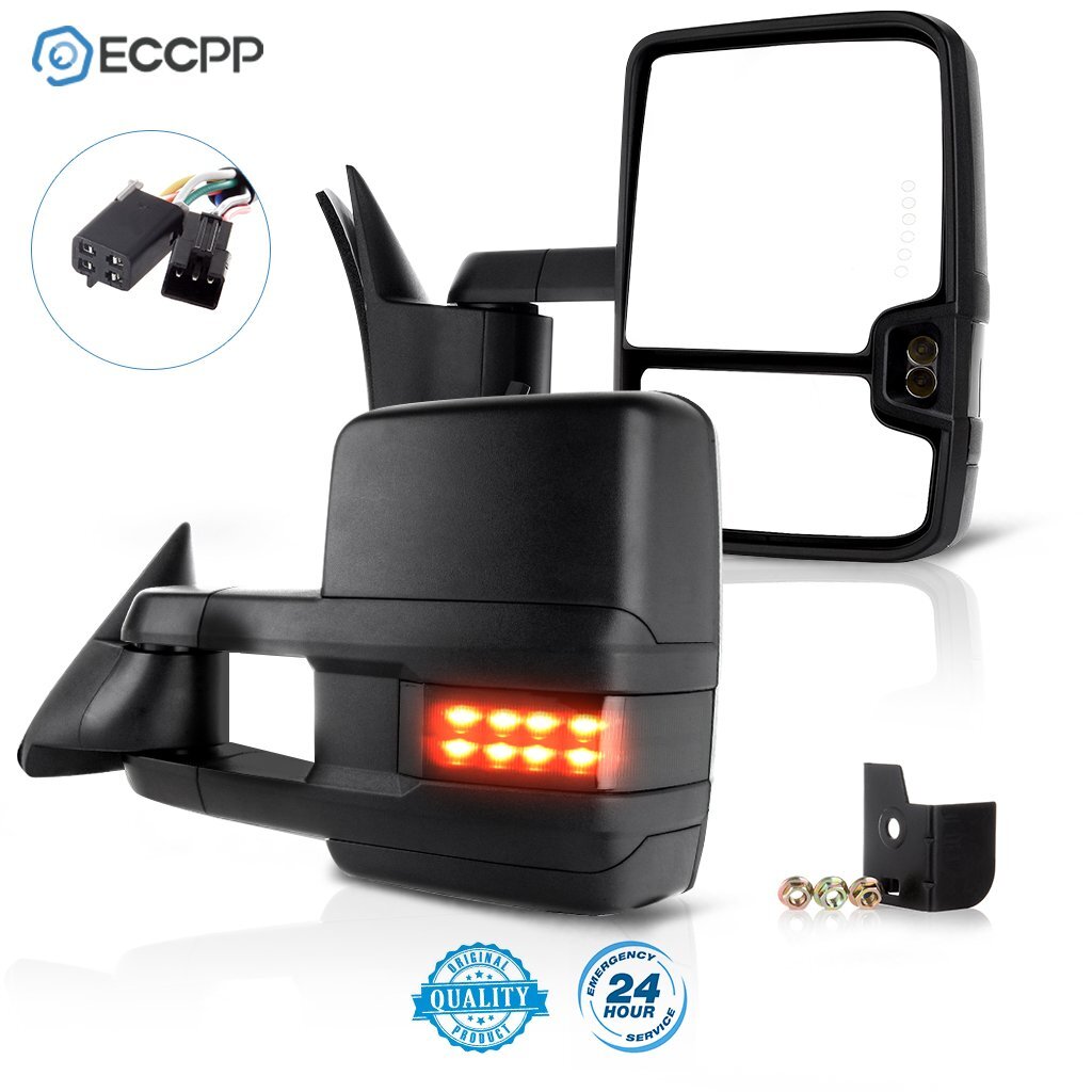 Pair Tow Mirrors For 88-98 Chevy C/K 1500 2500 3500 LED Signal Power Side View