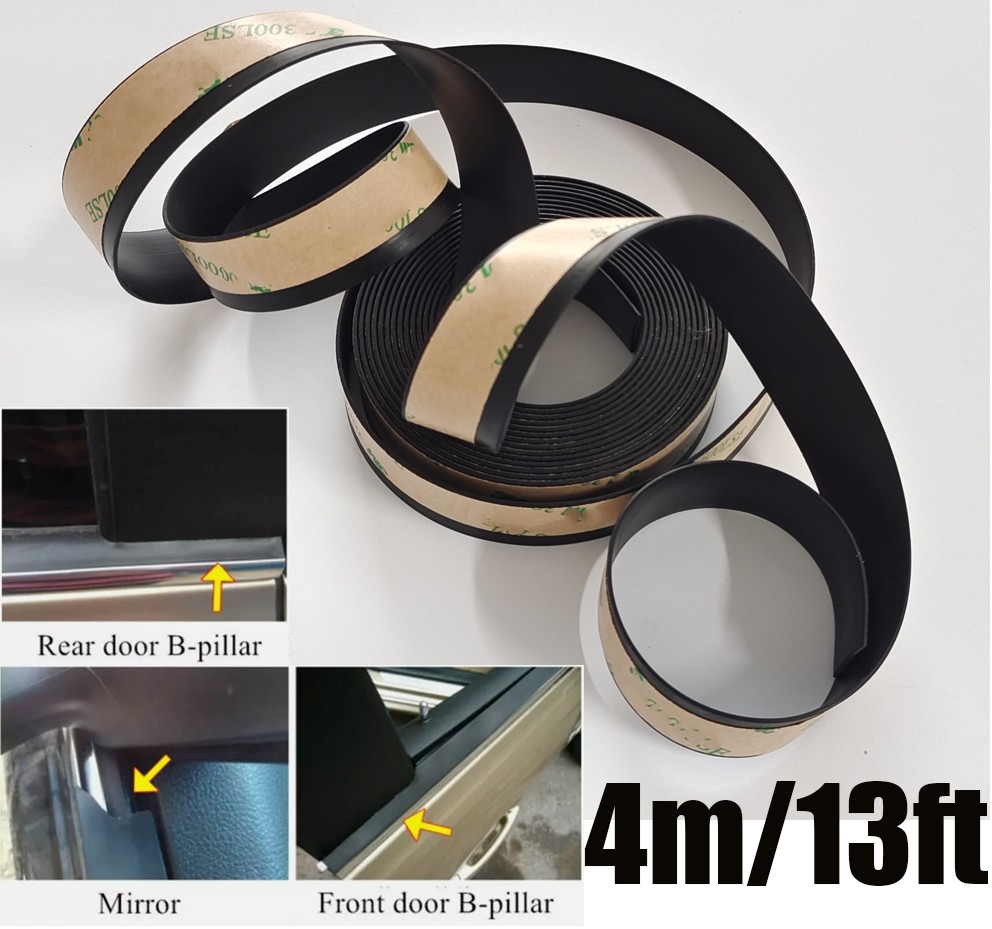 13.12ft Car Side Door Glass Seal Weatherstrip Rain Visor Sealing Strip Anti-Dust