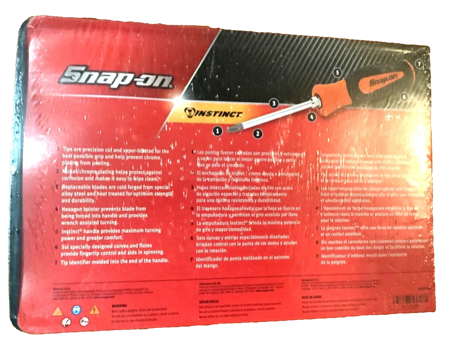 Snap-on 5-piece Orange Soft Grip Phillips Screwdriver Set SGDP50BO NEW Sealed