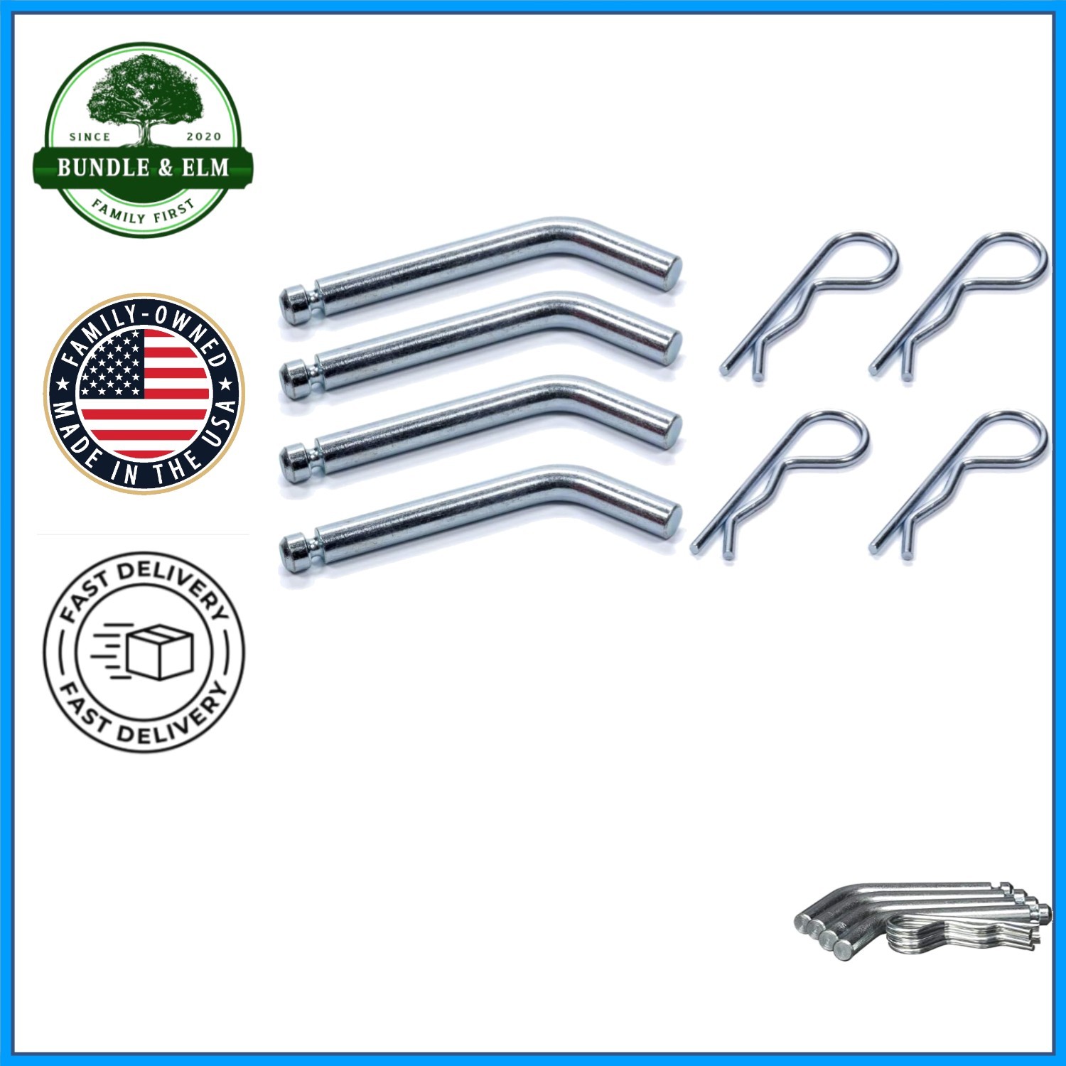 Efficient Pull Pin Kit with 4 Pins and Clips for Fifth Wheel Hitch Systems