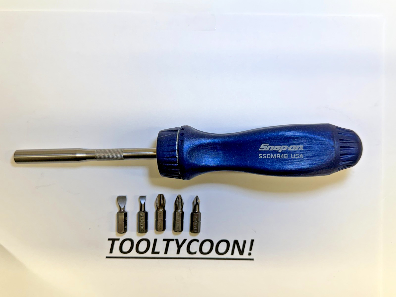 Snap-on Tools NEW USA 105th Anniversary Ratcheting Screwdriver w/Bits SSDMR4BCV