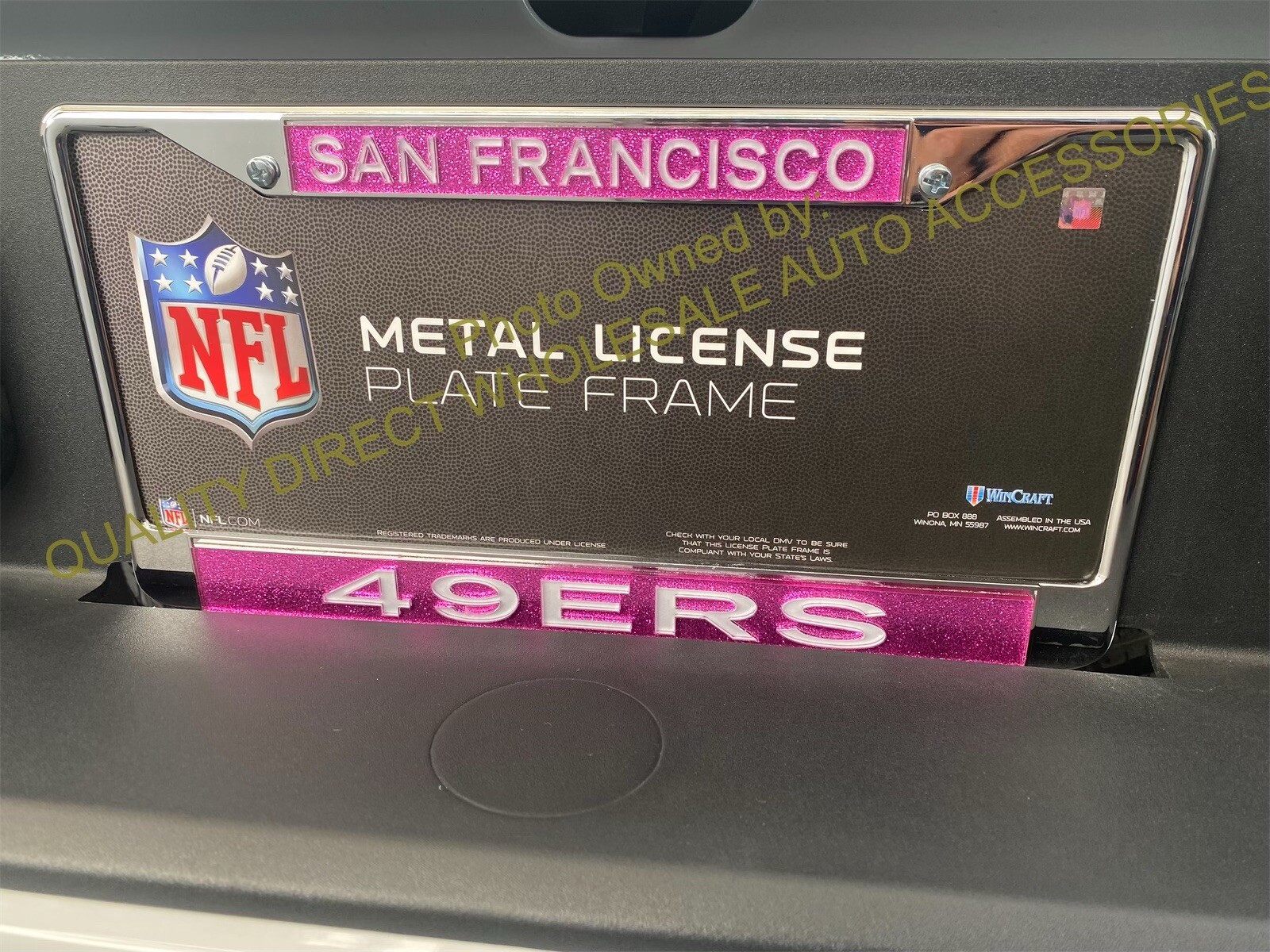 PINK San Francisco 49ers METAL AUTHENTIC ✅ OFFICIAL NFL License Plate Frame GIFT