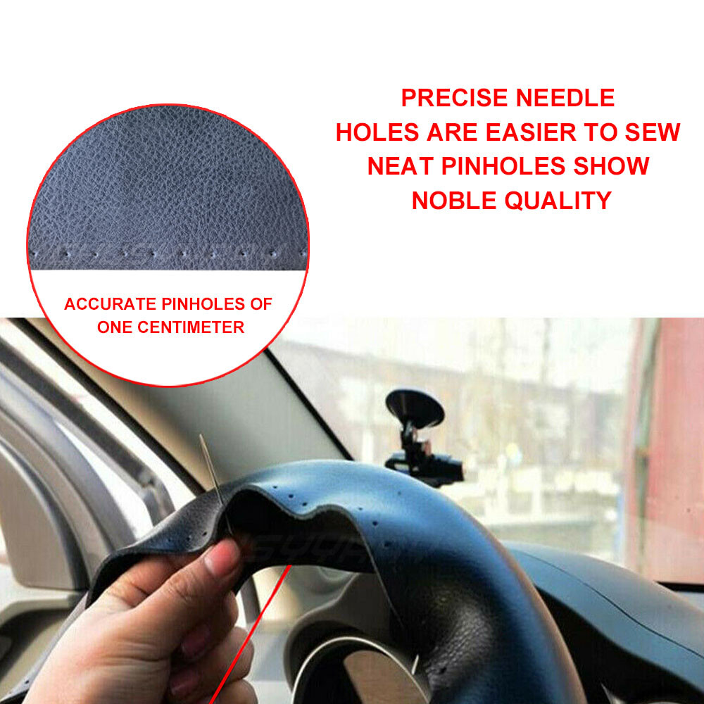 Upgrade 15″ Steering Wheel Cover Genuine Leather FOR Chevy silverado 1500 2500 H