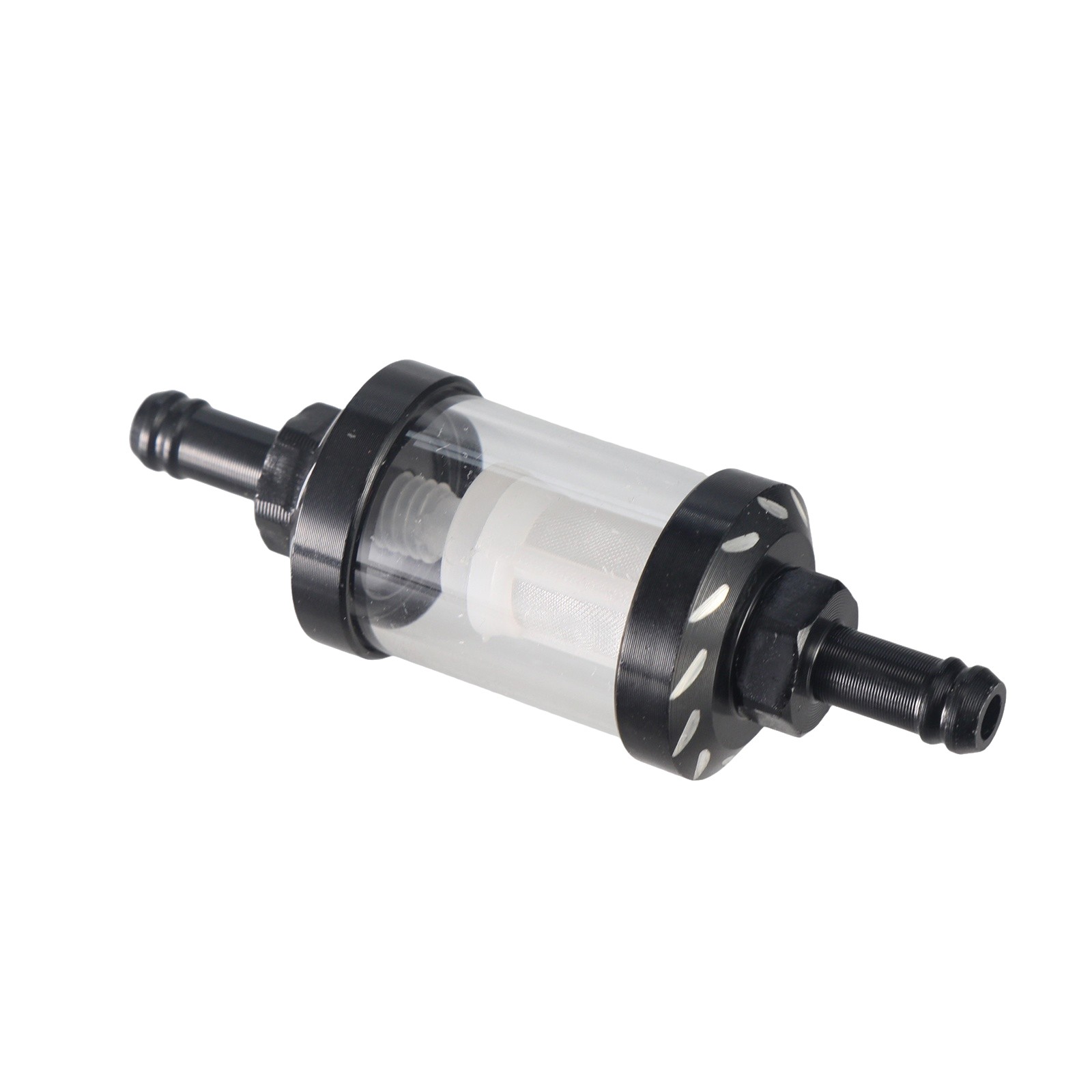 Black Universal 8mm 5/16″Inline Reusable Motorcycle Fuel Filter Gas Washable