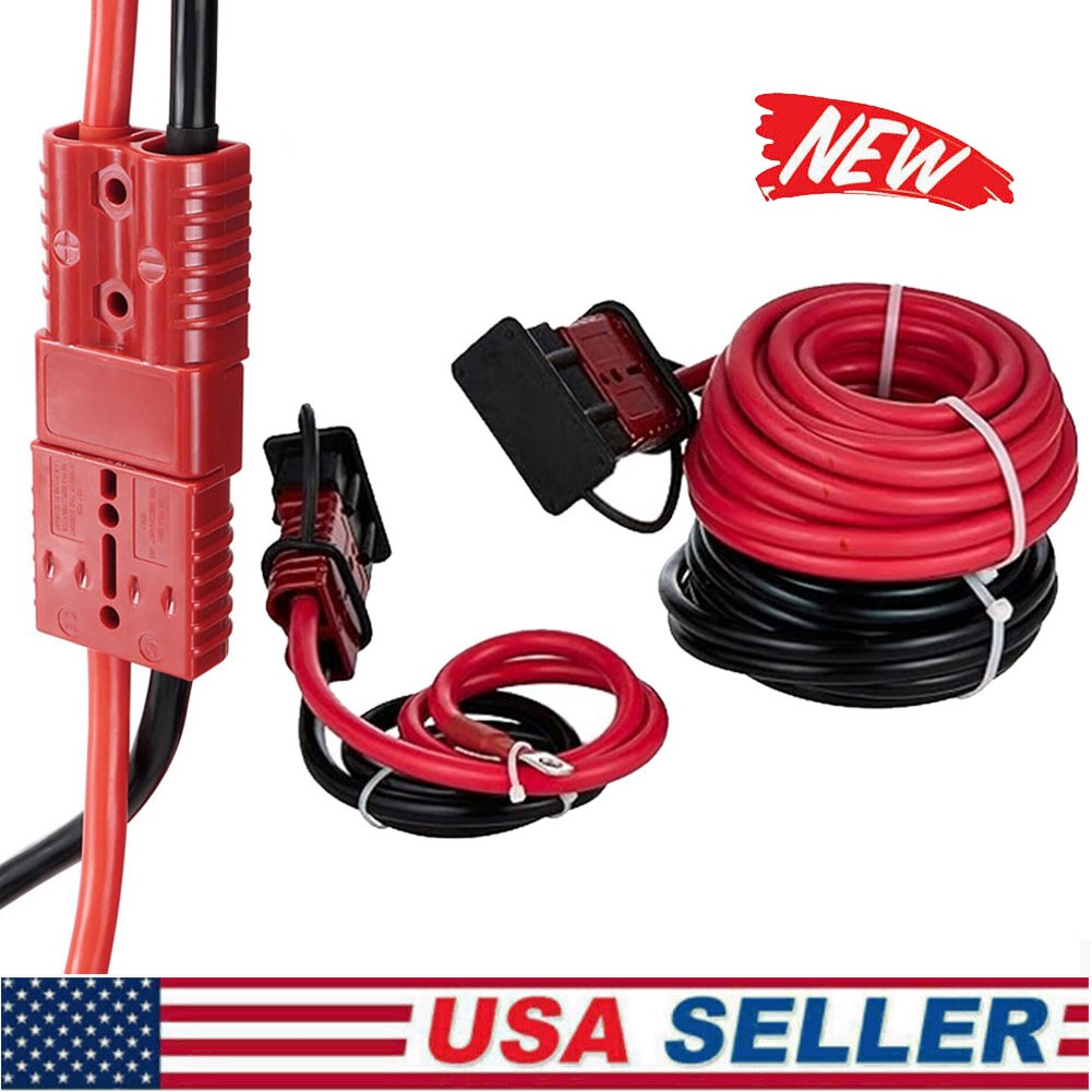 24 FT Quick Disconnect Winch Power Cable 4 Gauge 4 AWG Copper Wiring Repair Kit