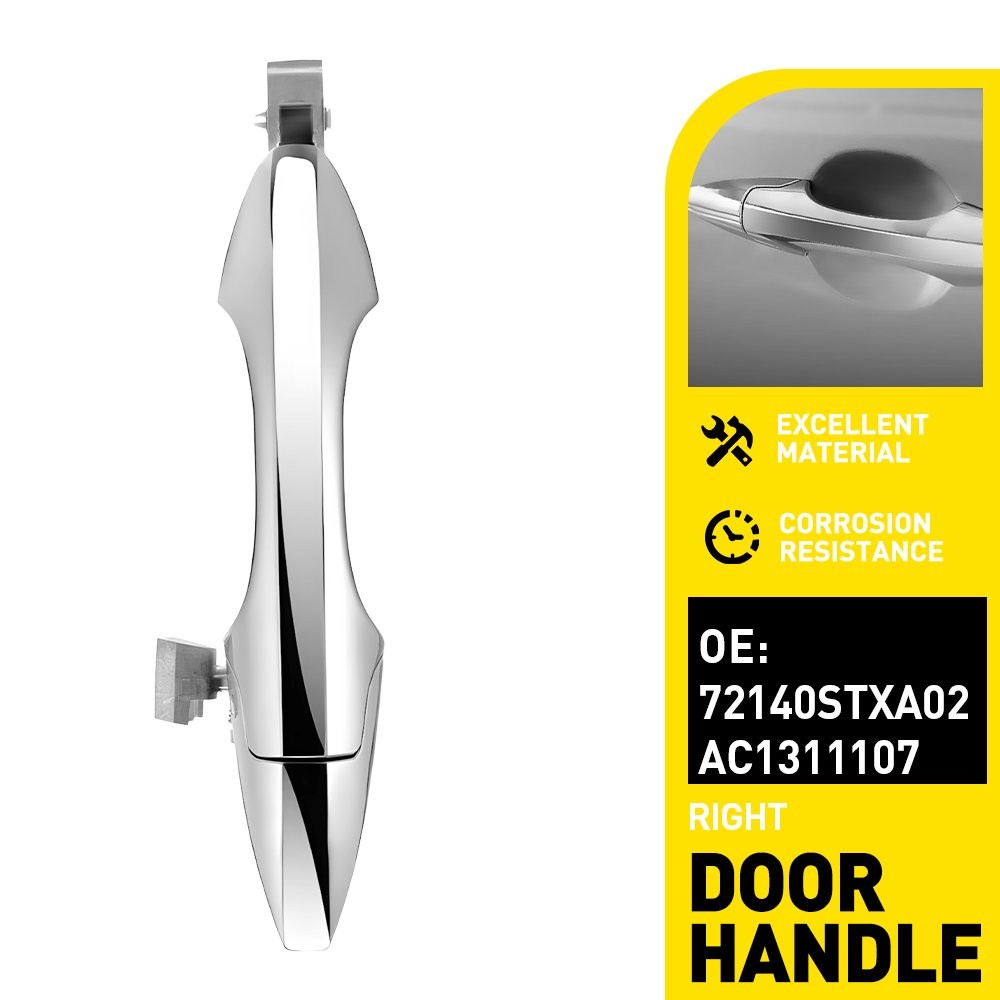 Fits 2007 08-12 2013 Acura MDX Base Chrome 1X Outer Door Handle Front Rear Right