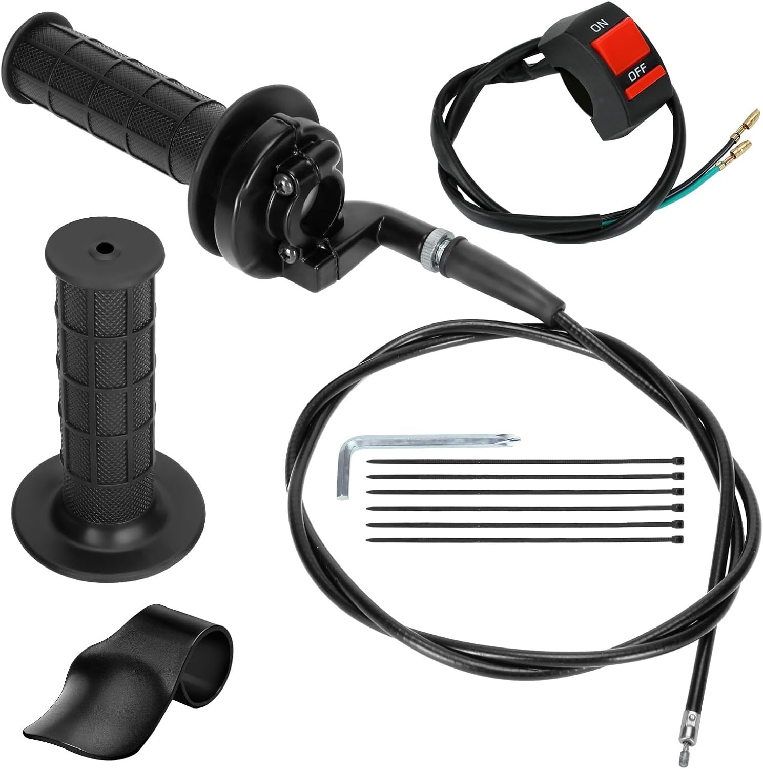 HIAORS 7/8″ Mini Bike Throttle Cable Assembly Kit Compatible with A-Black