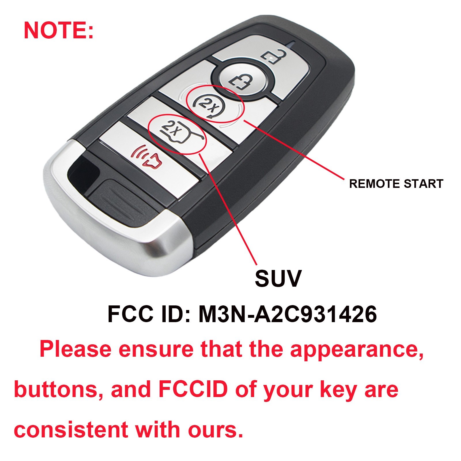 For 2018 2019 2020 2021 Ford Explorer Expedition Edge Smart Reomte Car Key Fob