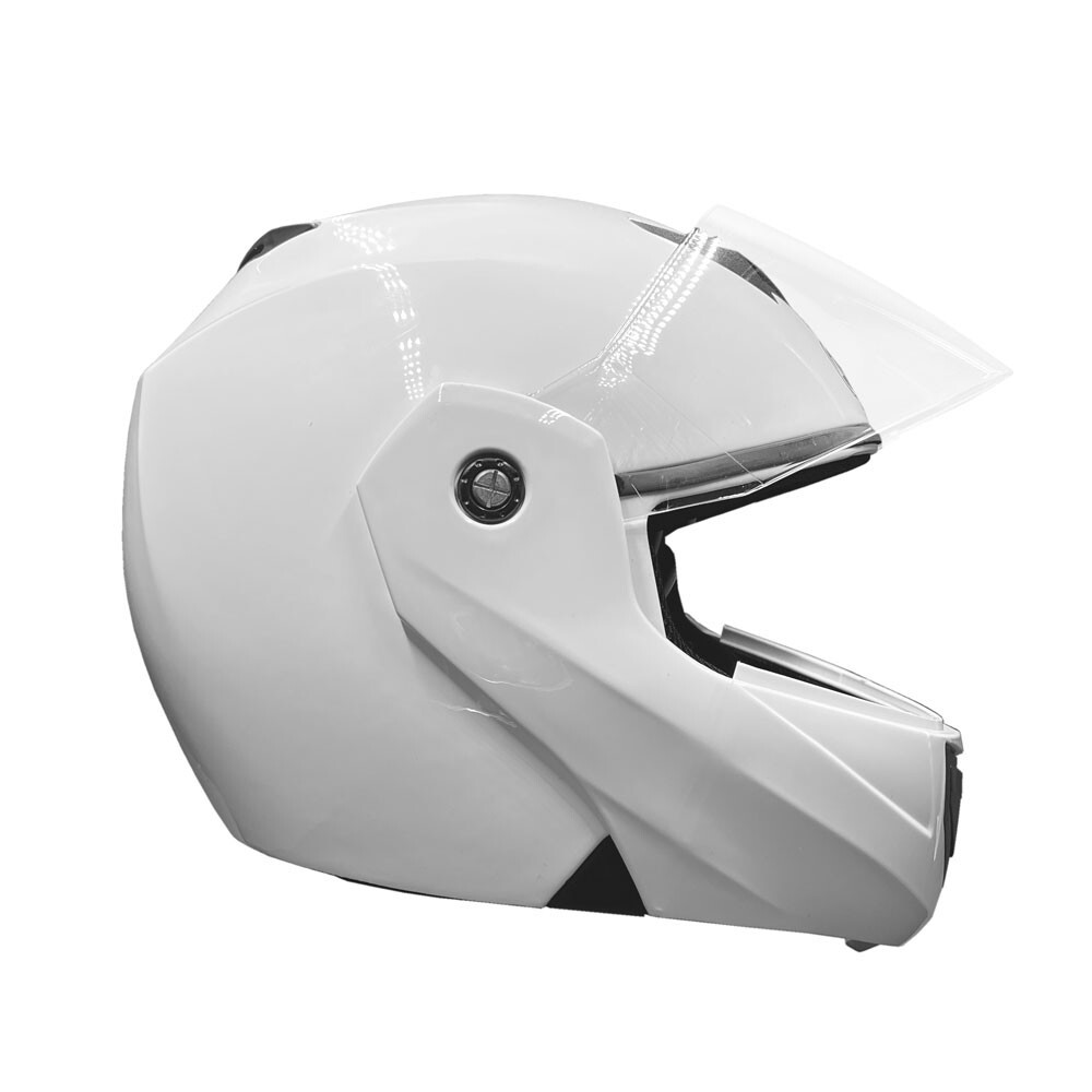 MMG Modular Full Face Motorcycle Helmet Flip-Up Visor DOT Gloss White Large