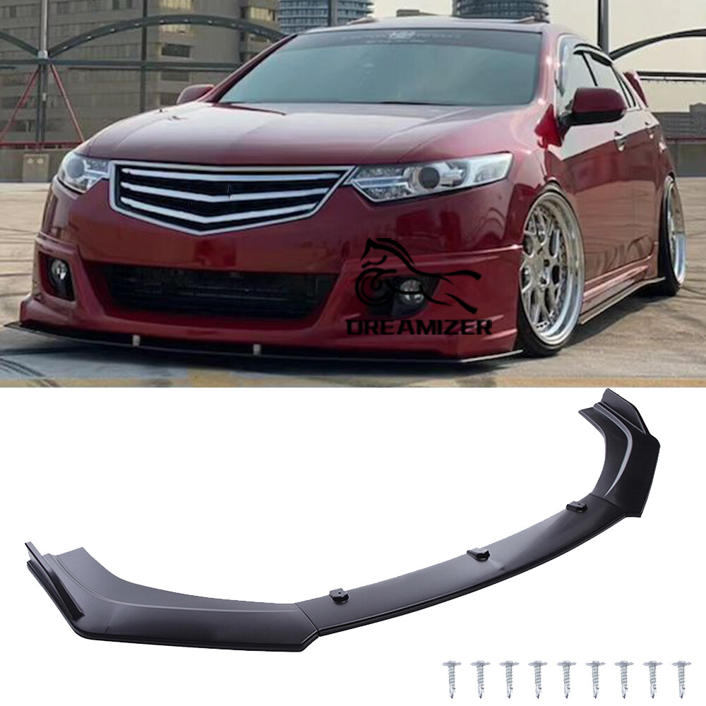 For Acura TSX 2009-2014 Front Bumper Lip Splitter Spoiler Body Kit Matte Black
