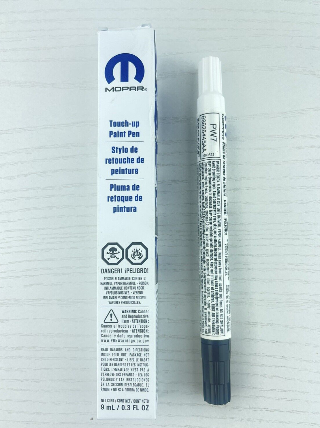 JEEP DODGE CHRYSLER PW7 BRIGHT WHITE CLEAR COAT TOUCH UP PAINT PEN & BRUSH MOPAR