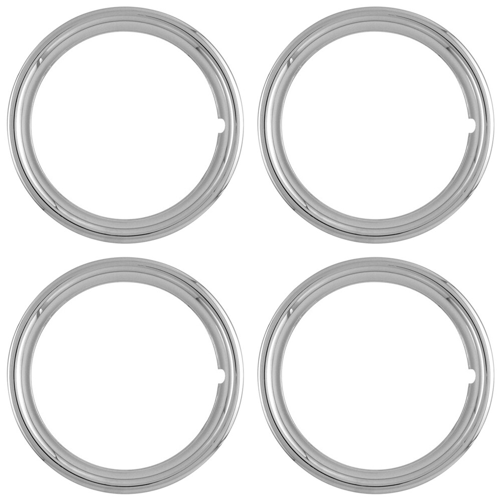 Set of 4 15″ CHROME WHEEL TRIM RINGS Beauty Rims Ring Glamour Band for Steel Rim
