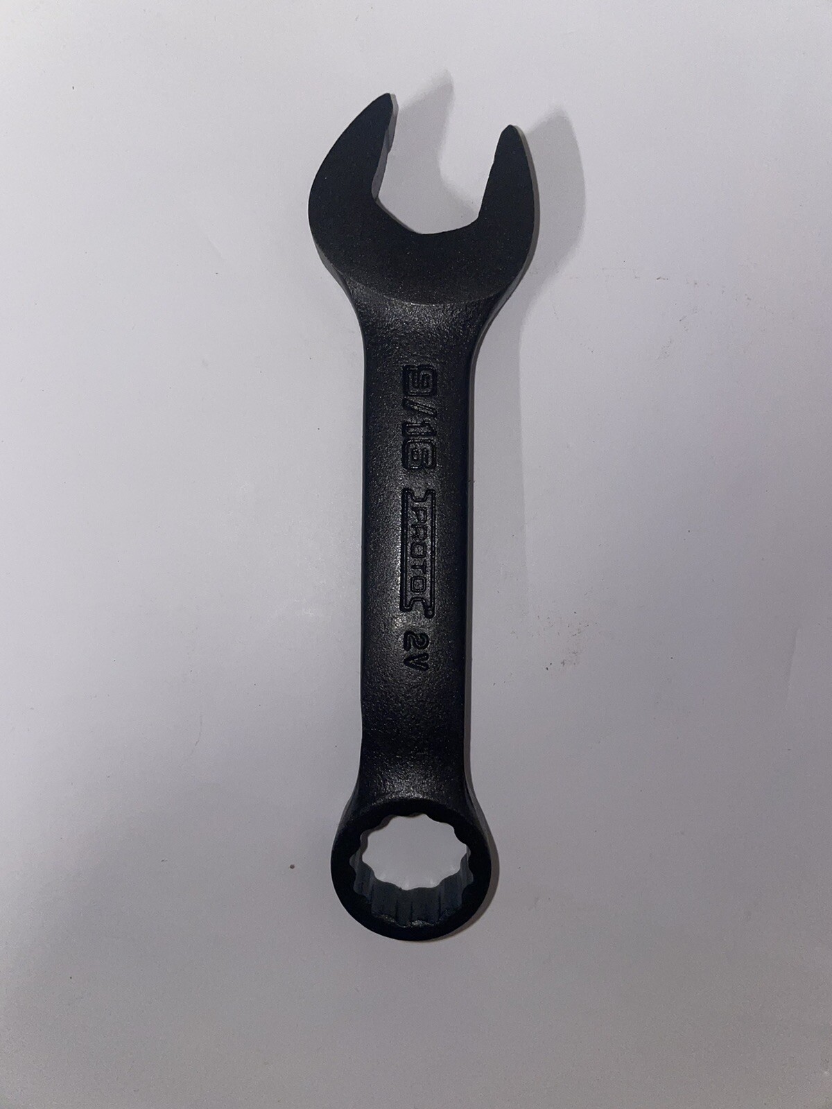 Proto J1218ESB Stubby 9/16” Combination Wrench, Black Oxide