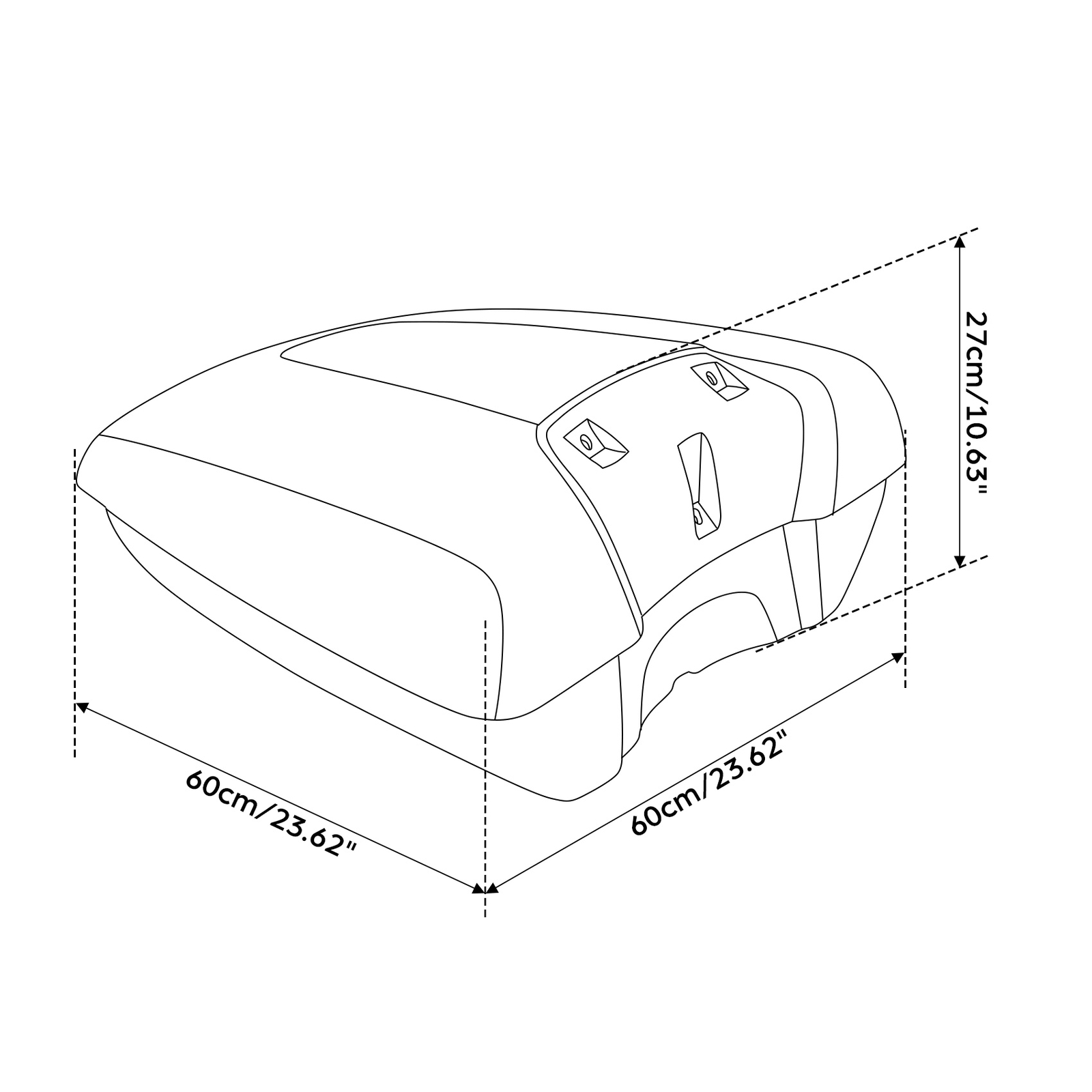 Low Profile Pack Trunk w/ Backrest Pad Fit For Indian Chieftain Dark Horse 16-24