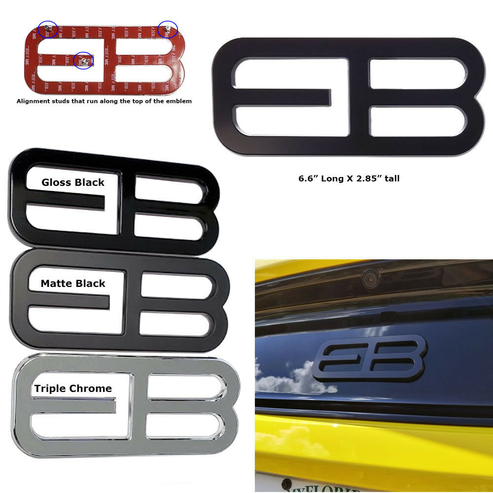 EB Decklid emblem 15-22 Mustang ECOBOOST Chrome Matte Black Gloss Black
