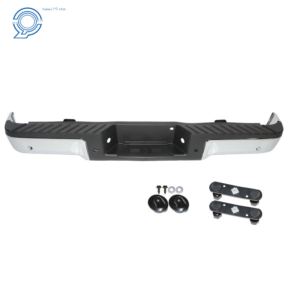 Chrome Steel Rear Bumper Assembly Fit For 2009-2014 Ford F150 W/Sensor Holes