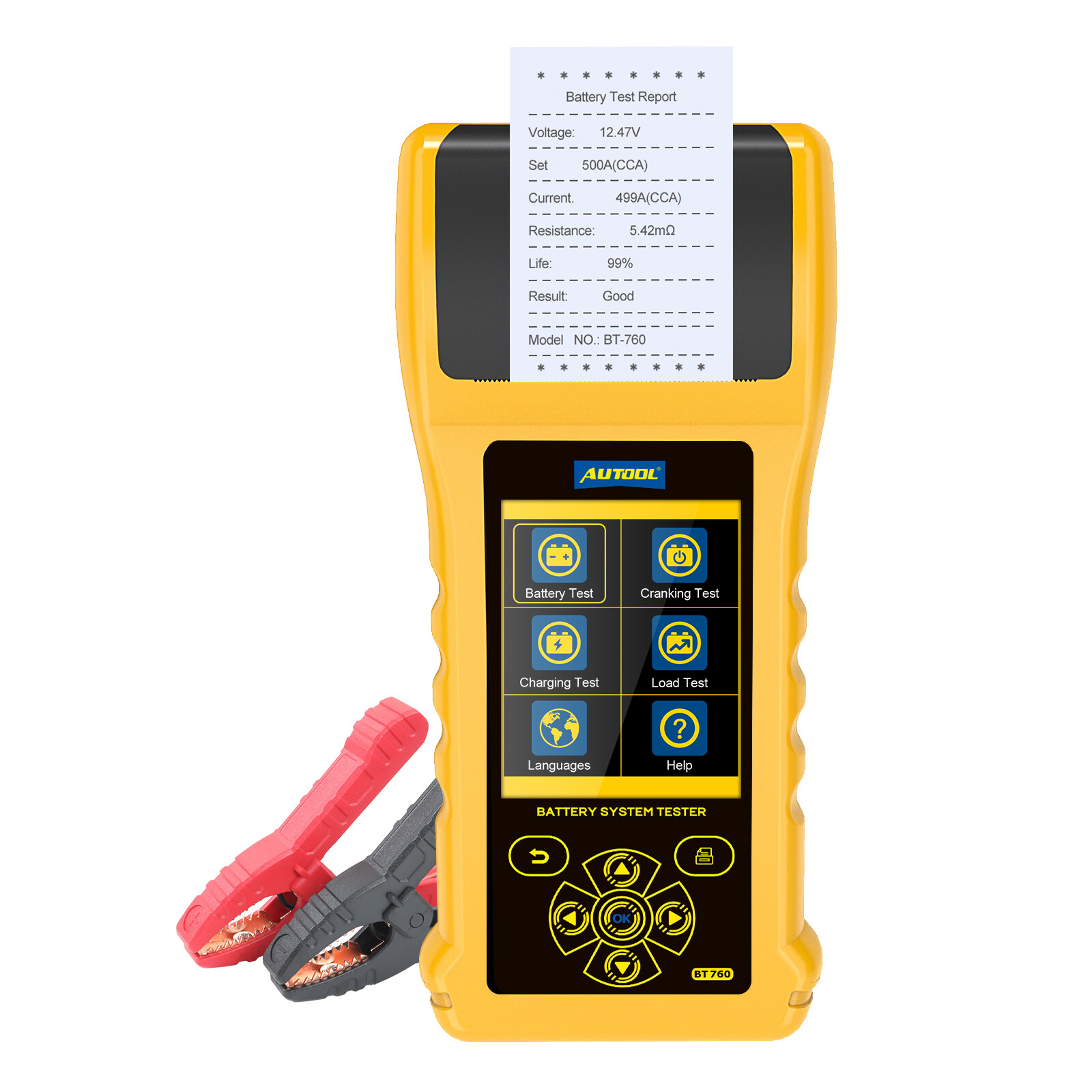 6V 12V 24V Car Battery Tester Cranking Charging Load Test Analyzer With Printer