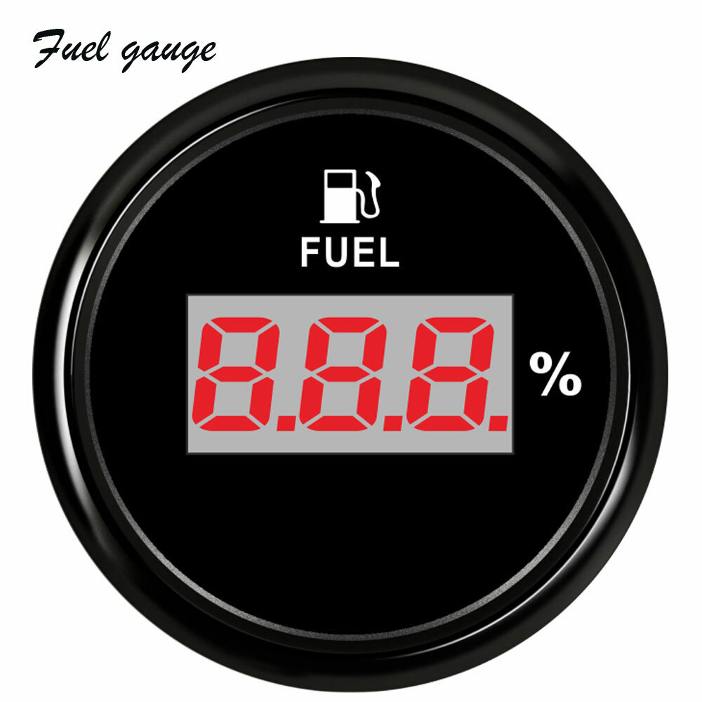 Digital Fuel Level Gauge 52mm/2inch 0-90 ohms Black for Car Truck Boat USA STOCK