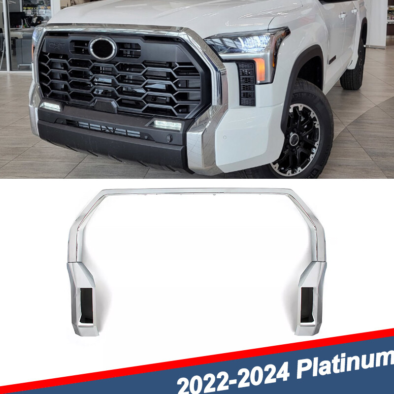 Front Bumper Grille Trim Molding Surround Chrome Fit For 2022-2024 Toyota Tundra