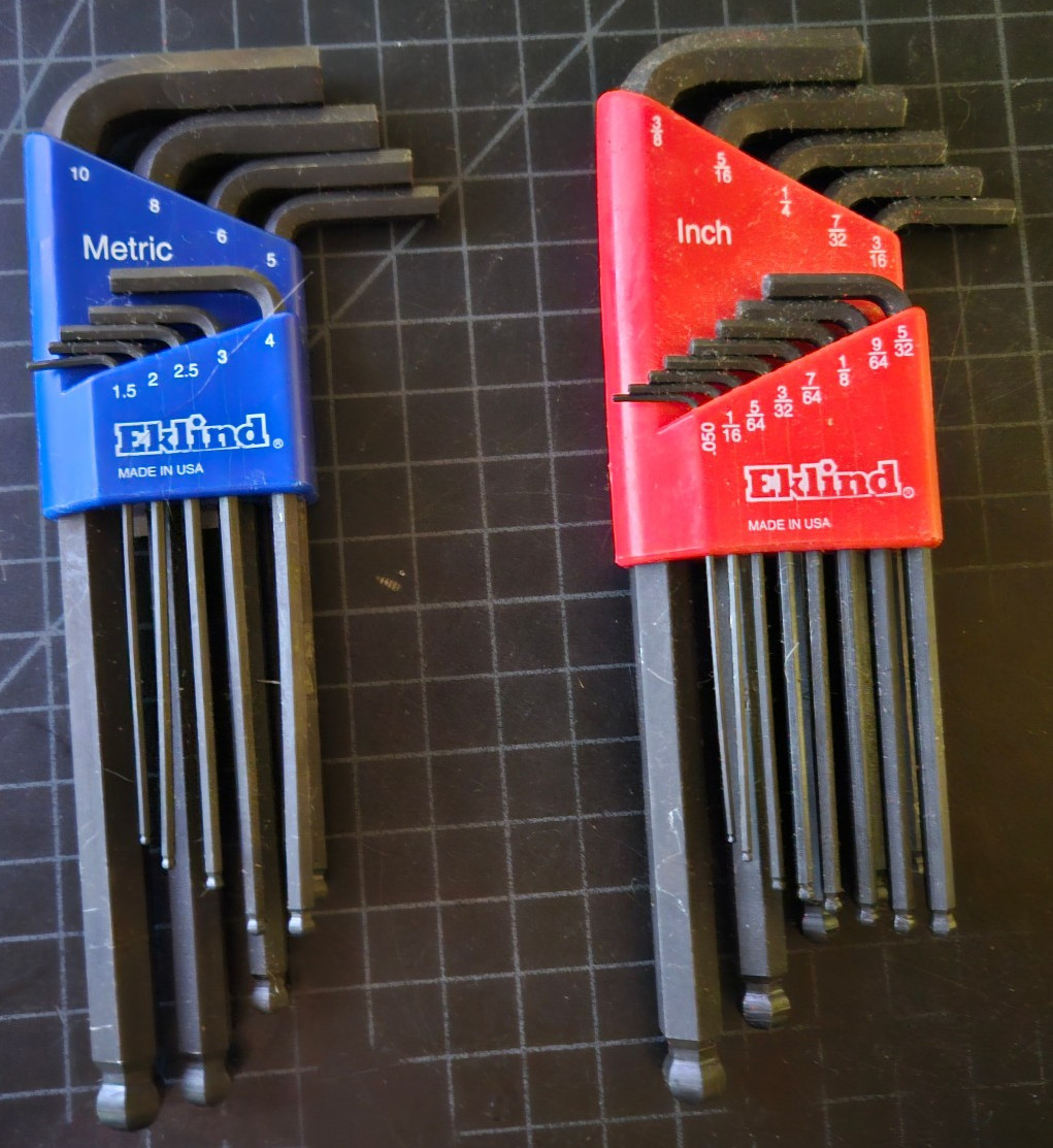 Eklind Ball End Hex Wrench SAE Metric 22Pc Set Kit Combo 13609, 13213