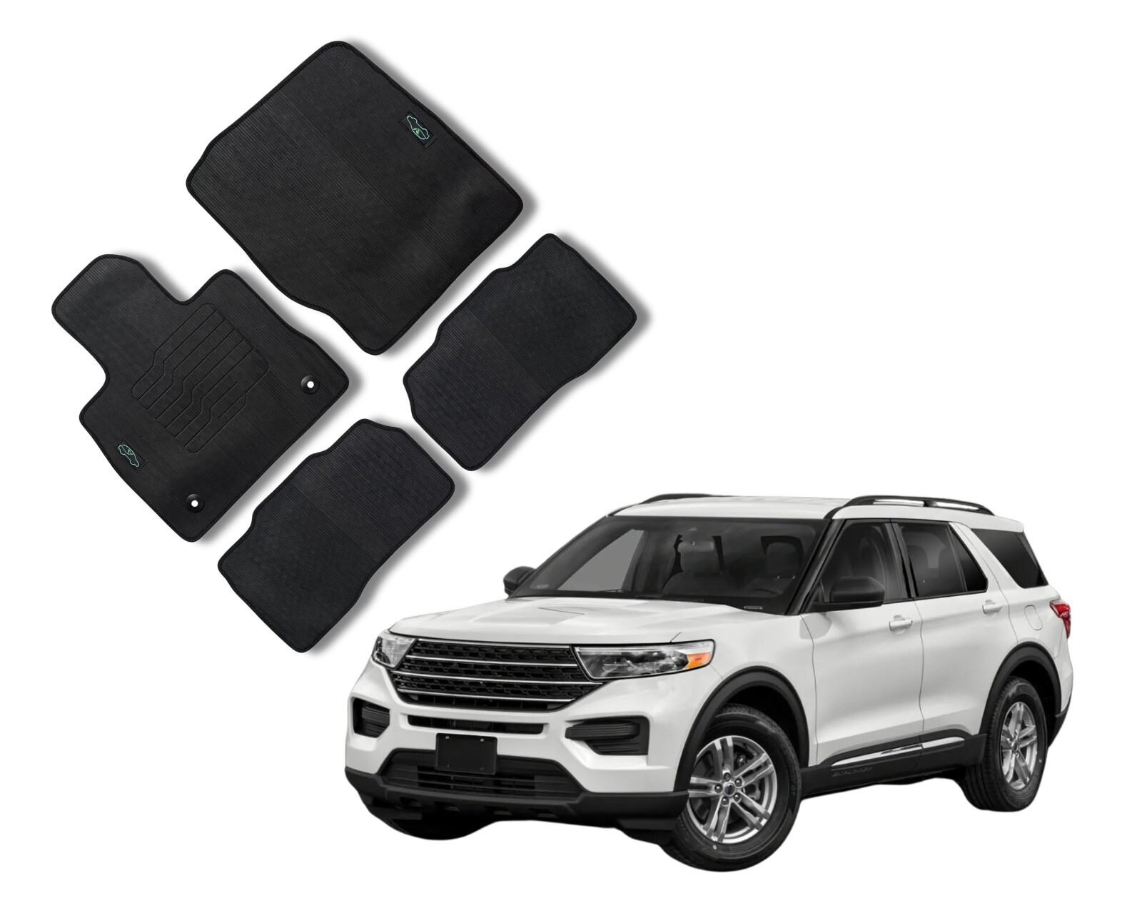 Floor Mats All Weather for 2020 to 2025 Ford Explorer Front and Rear Odorless
