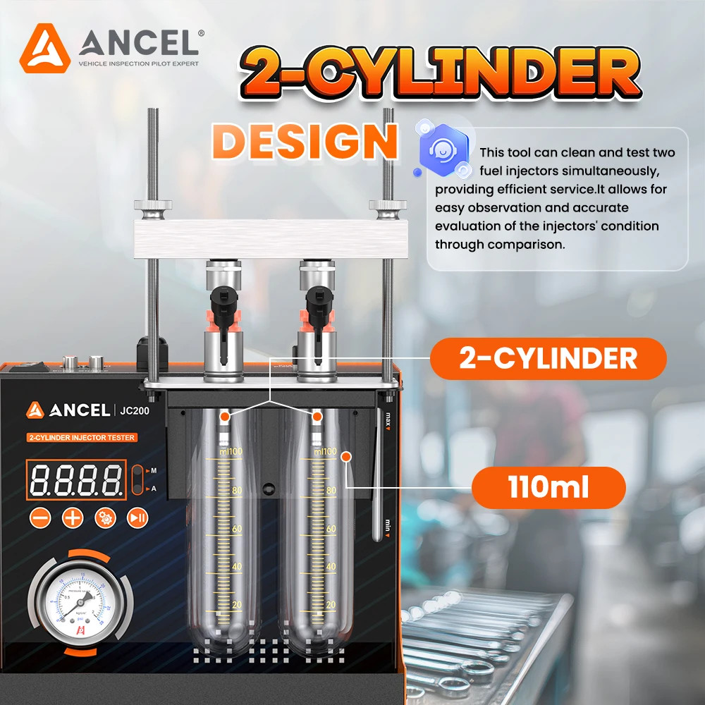 Ancel ANJ400 Fuel Injector Cleaner Ultrasonic Fuel Injectors Tester Machine Kit