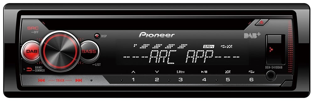 Pioneer DEH-S410DAB 1 DIN 4-Channel DAB+ Car Radio AUX USB Black