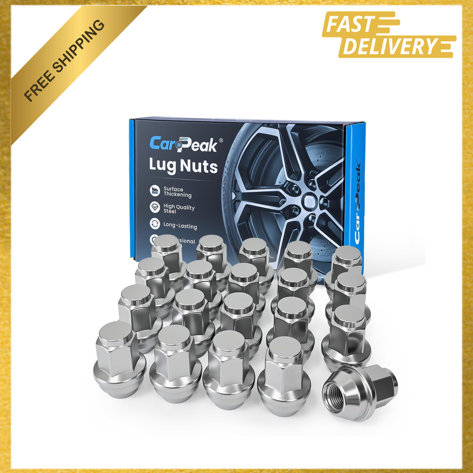 M14x1.5 Lug Nuts 24 Pack Chrome Wheel Lug Nuts 21mm Hex 1.75 Inch Tall for Ford