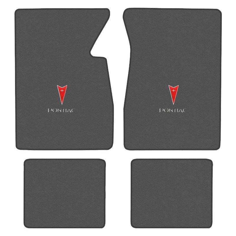 Older Pontiac Custom Logo Loop Carpet Floor Mats – Choose Mat Color And Logo