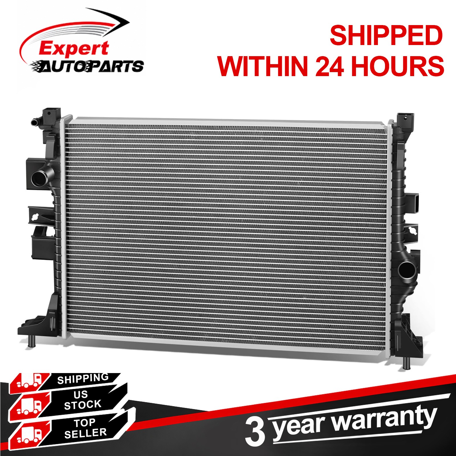 Radiator Fits Ford Focus 2016 2017 2018 L4 2.3L G1FZ8005A w/o Trans Oil Cooler