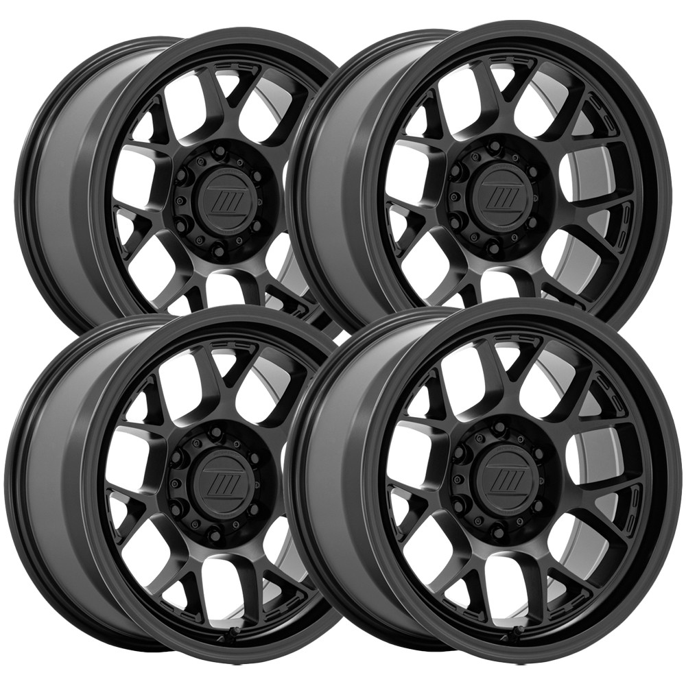 (Set of 4) Pro Comp PA205 Wraith 17×8 6×4.5″ +20mm Matte Black Wheels Rims