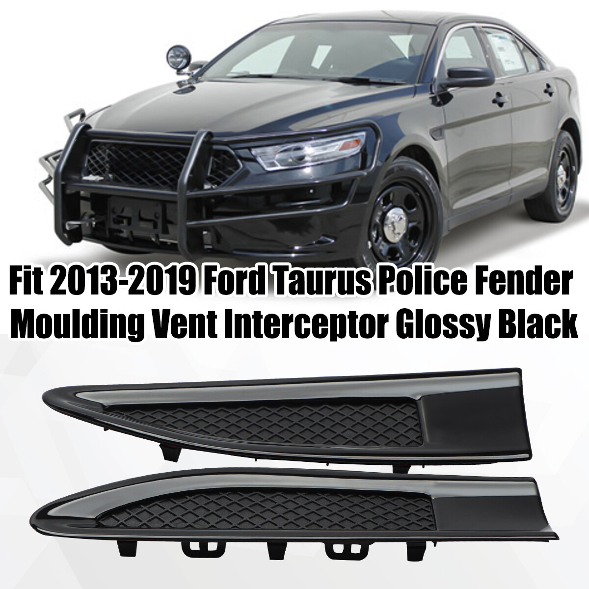 OEM For 13-19 Ford Taurus Police Fender Moulding Vent Black Interceptor SET BOTH
