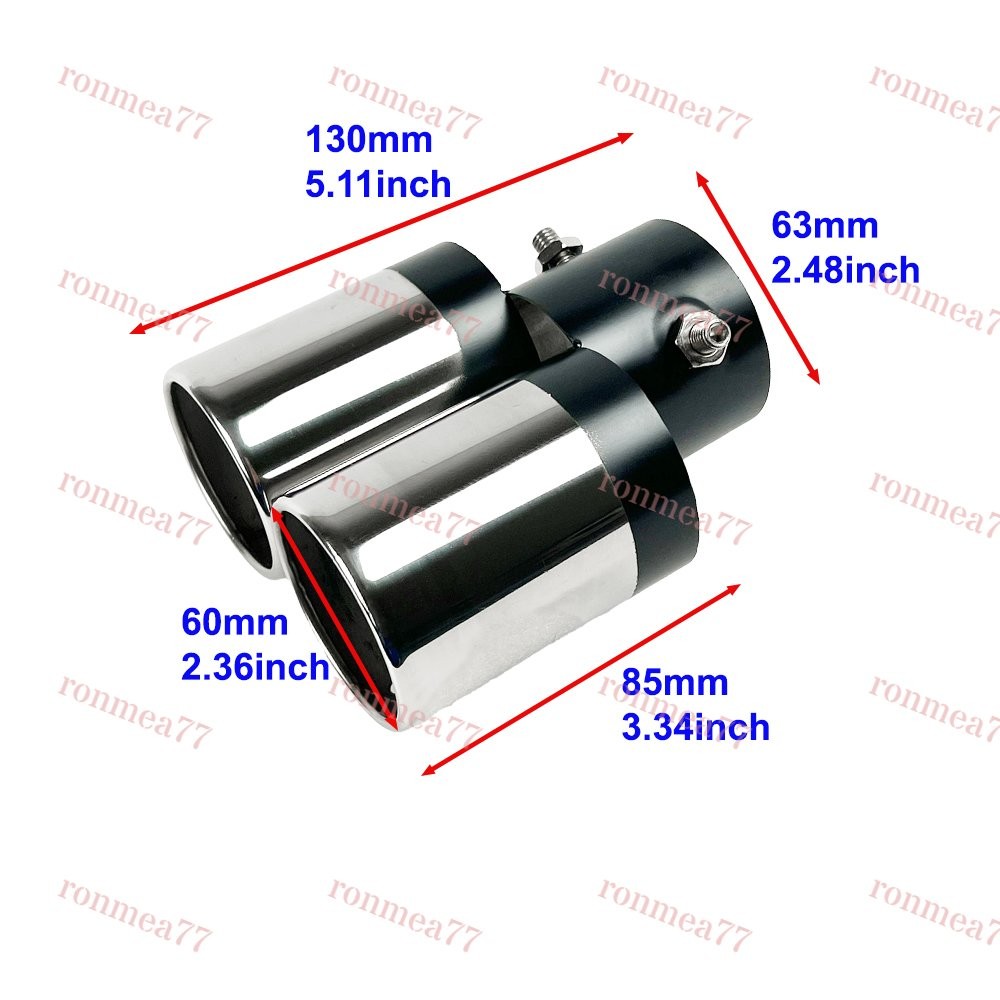 1PCS NEW Auto Dual Exhaust Pipe Tailpipe Stainless Steel Tail Muffler Tip Throat