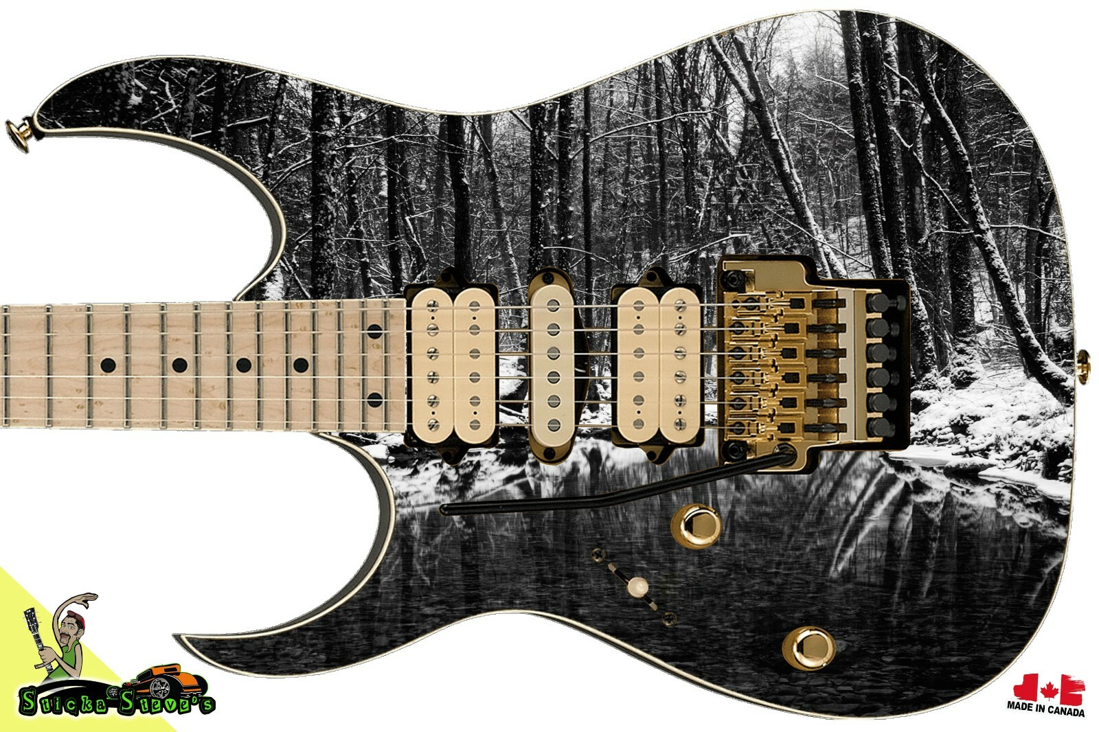 Guitar Skin 5 Star Custom Bass Body Reface Left Handed Crooked Creek Art 062
