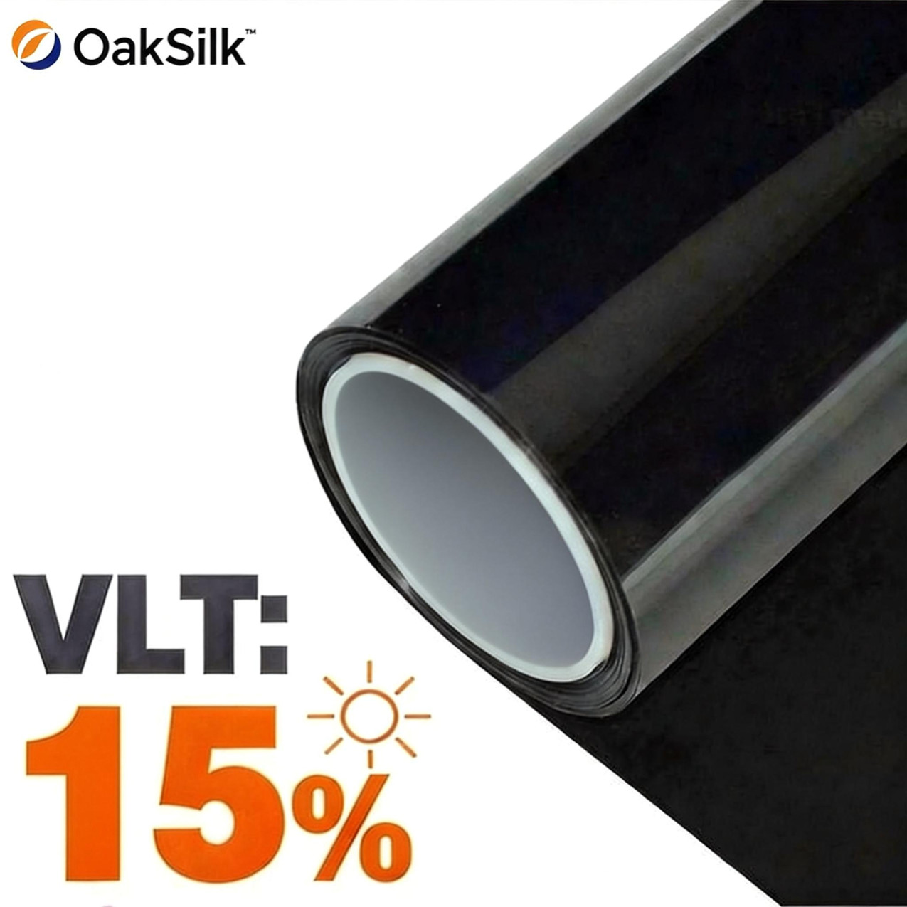 20″x100ft Window Tint Roll 15% VLT Dark Black 2-Ply Privacy Heat Reject OakSilk