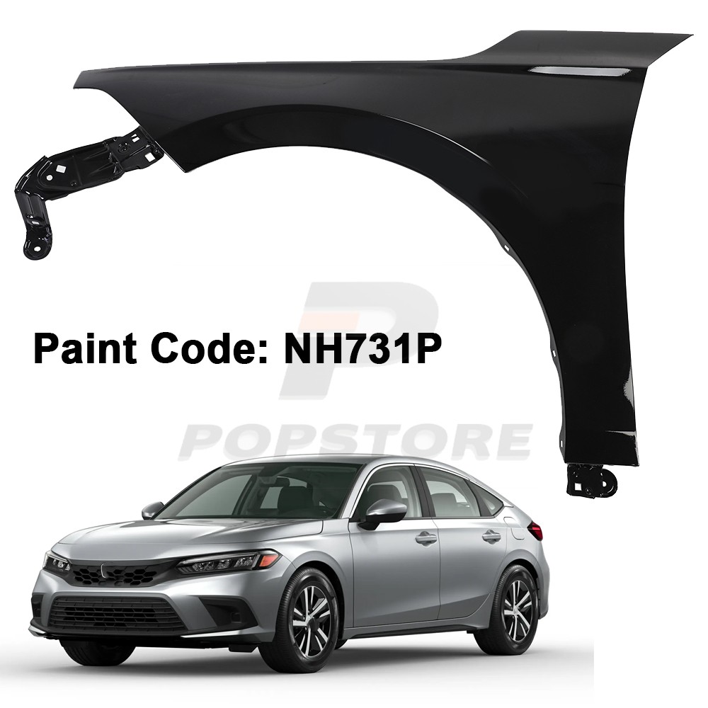 Fender For 2022 2023 2024 2025 Honda Civic Front Diver Side LH Painted Black